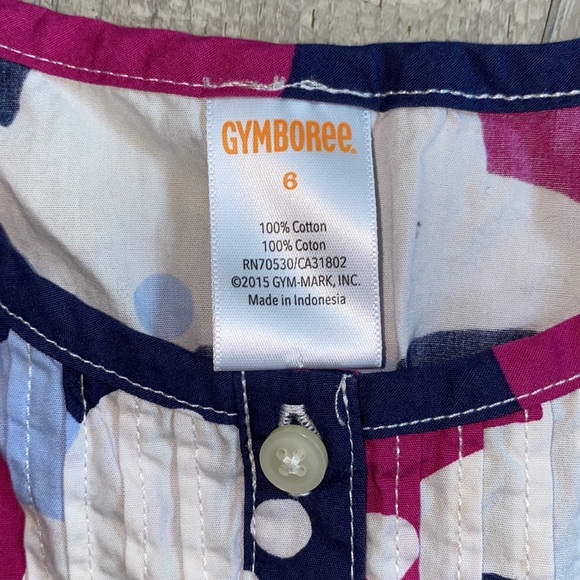 Gymboree Flowered SL Sz 6 Button Down Shirt - Picture 3 of 4